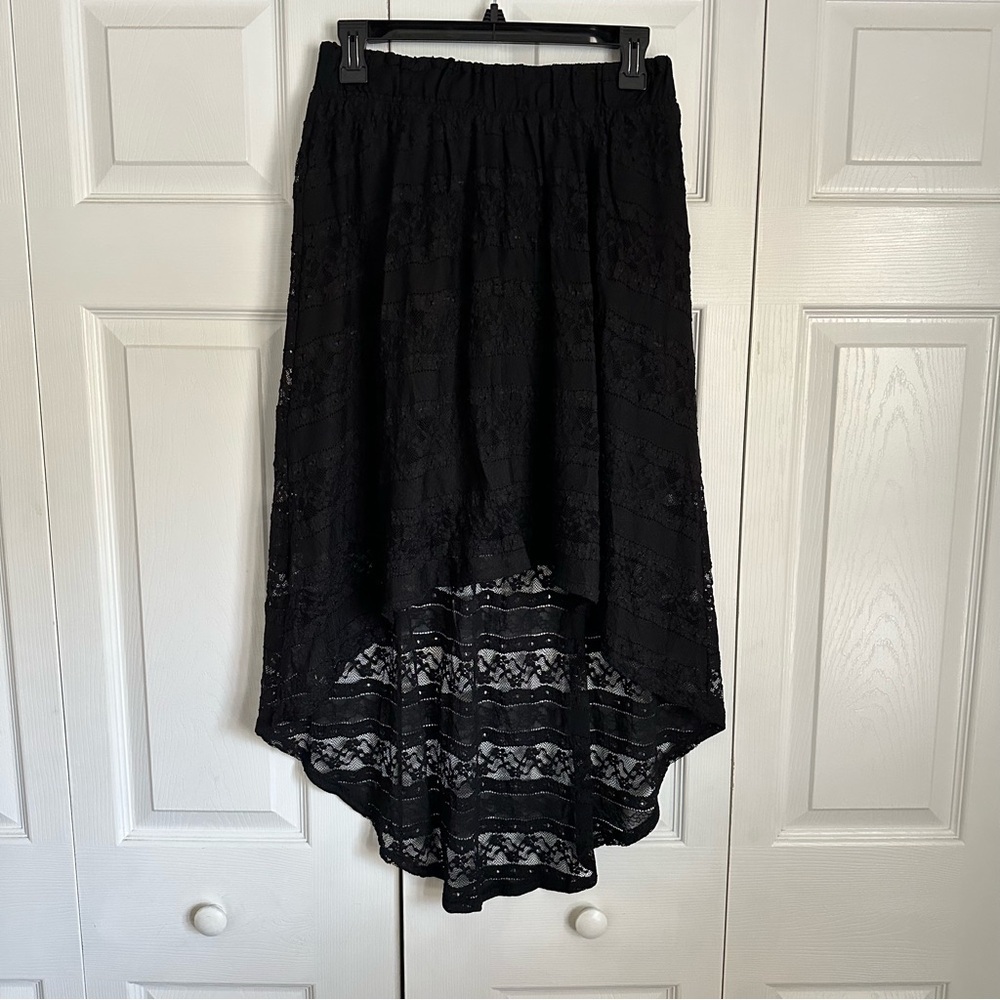 Hot Topic Skirt Womens S Black Lace High-Low Whimsigoth Fairy Grunge Witchy